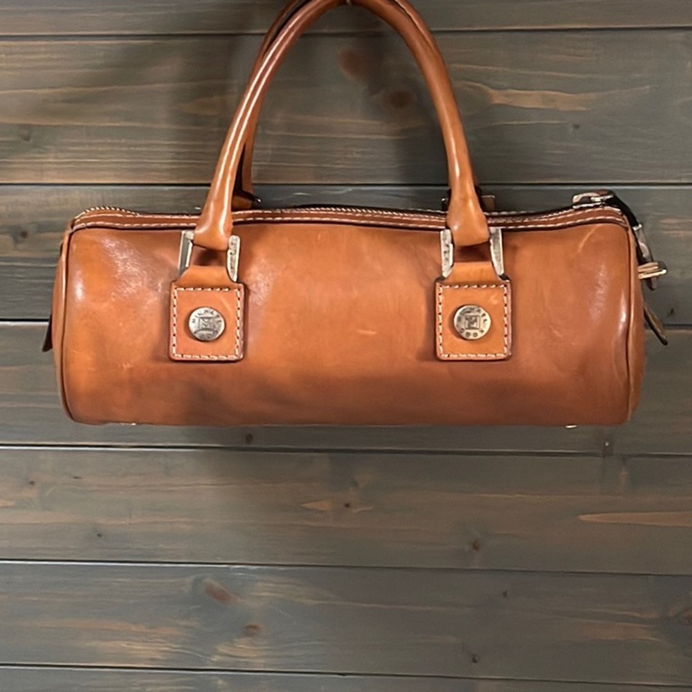 Vintage Michael Kors Tan Leather Barrel Satchel - Picture 7 of 15